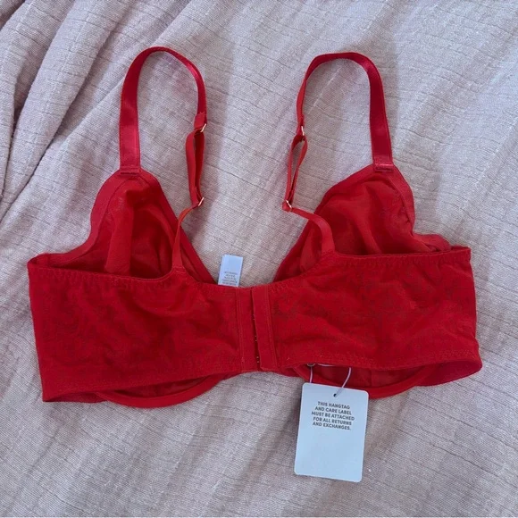 Elegant Red Lace Bra - Picture 2 of 3